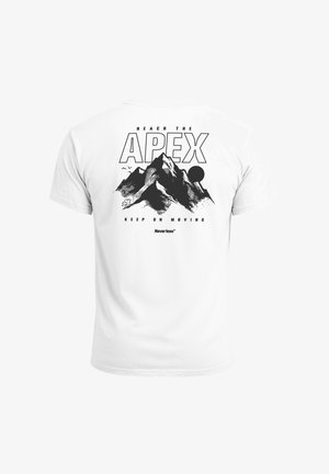 Neverless, HERREN T-SHIRT FRONTPRINT - OUTDOOR DESIGN APEX MOUNTAIN - - Print T-shirt - weiß
