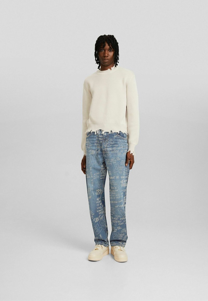 Bershka Straight leg jeans blauw denim/bluedenim