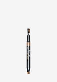 Ołówek Revlon ColorStay Browlights w kolorze czarnym i brązowym. Posiada końcówkę z pędzelkiem do mieszania oraz ołówek w kształcie zwężonego zakończenia do precyzyjnej aplikacji.