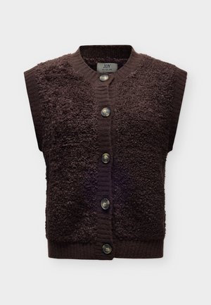 JDY, JDYEIRA LIFE ON BUTTON VEST - Елек - chocolate torte