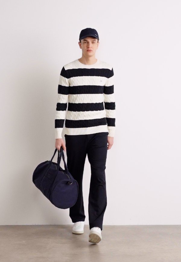 STRIPED CABLE C NECK - Jumper3