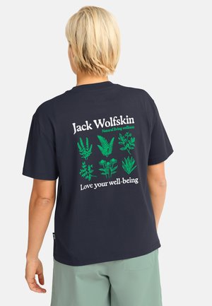 CURIOUS T W - T-shirt print - plant dark navy