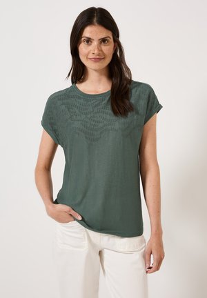 MIT STICK-MUSTER - Print T-shirt - grün
