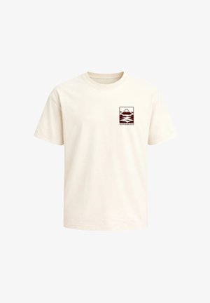 Neverless, HERREN T-SHIRT - DESIGN MOUNT FUJI - OVERSIZED RELAXED FIT - T-Shirt print - relaxed-fit hell-beige