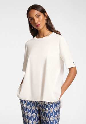 Elena Mirò CON INSERTO DIETRO - Print T-shirt - bianco