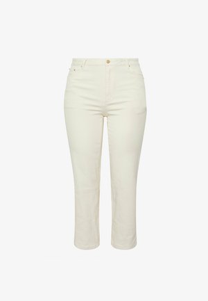 Evans, PLUS SIZE WIDE LEG JEANS - Pernera ancha - ivory