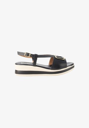 KESLEM, SANDALIAS KESLEM, MUJER - Sandalias de cuña - black