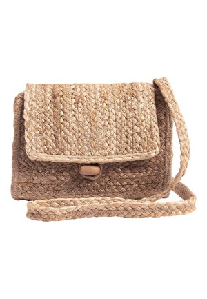 BLACK JUTE ACROSS BODY BAG - Olkalaukku - beige
