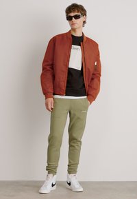 Calvin Klein MICRO LOGO - Treniņtērpa apakšdaļas - delta green