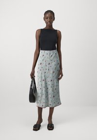 GAP GAP X DÔEN FLORAL MIDI SKIRT - Maxi sukně - dublin blue