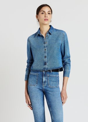 Calliope CROP  - Chemisier - blu denim medio