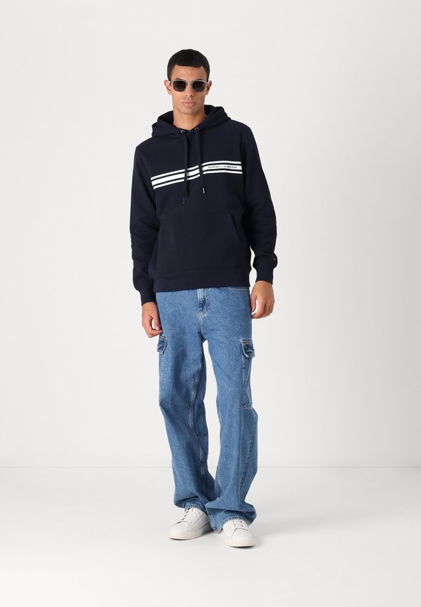 CENTRAL CHEST STRIPE HOODY UNISEX - Sweatshirt - desert sky2