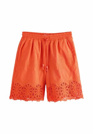 REGULAR FIT - CROCHET TRIM SHORTS  . - Shorts - orange