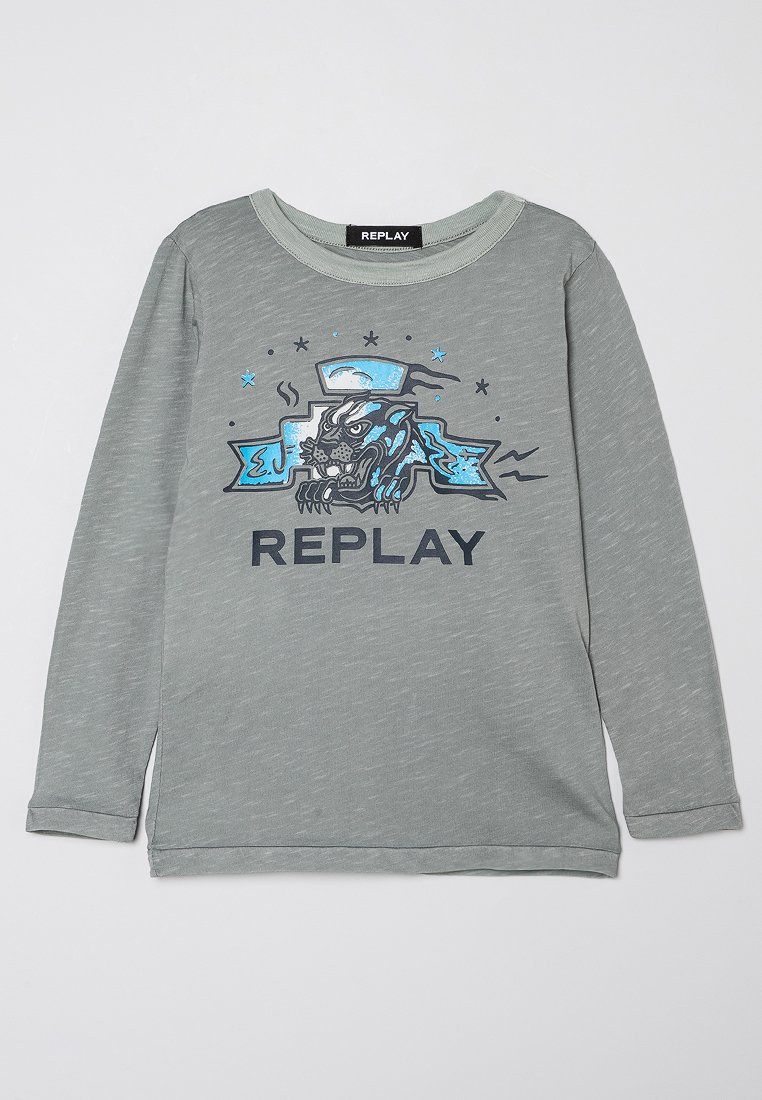 Replay T-shirt print grijs
