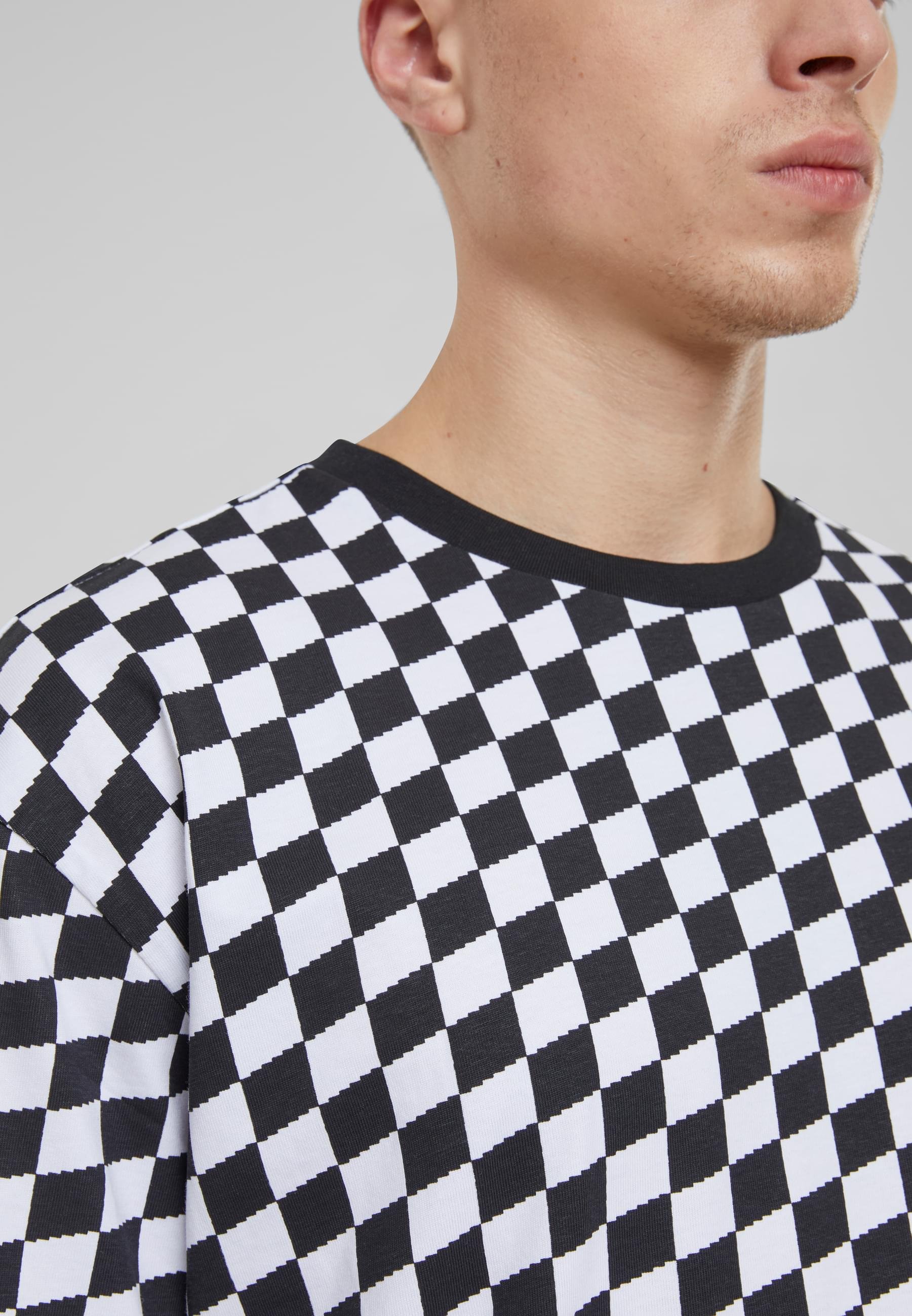 Urban Classics CHECK - Print T-shirt - blackcheck/black - Zalando.ie
