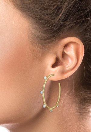 Creolen Labradorit Mondstein  - Earrings - gold-coloured