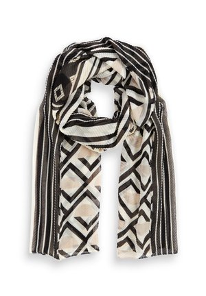 GEOMETRIC PRINT PLISSE LIGHTWEIGHT - Scarf - black white