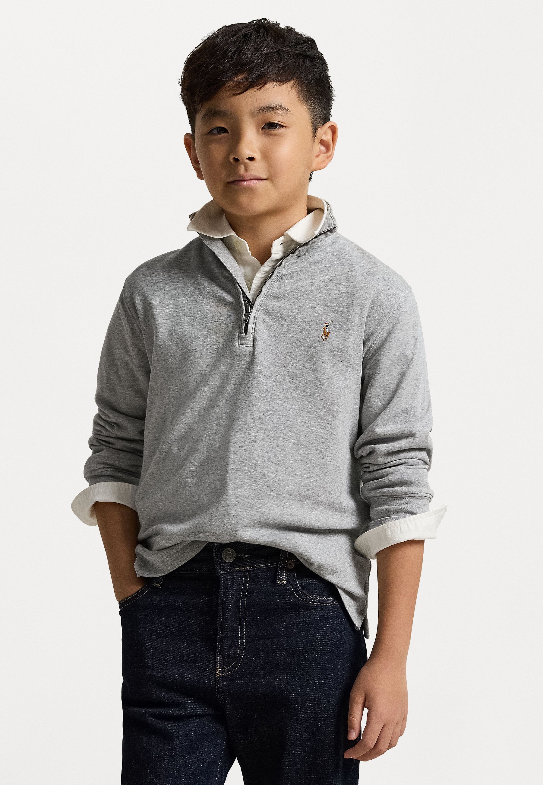 Polo Ralph Lauren COTTON INTERLOCK QUARTER-ZIP PULLOVER - Long