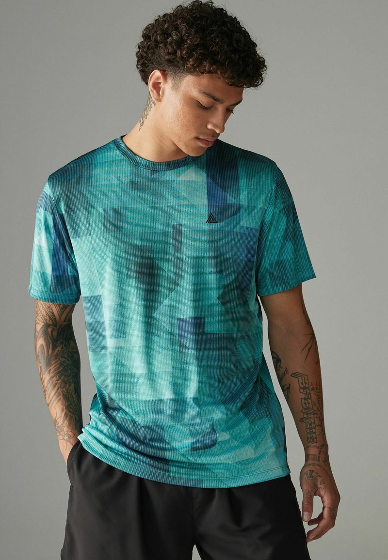 Next ACTIVE TIE DYE - Marškinėliai su spaudiniu - aqua blue