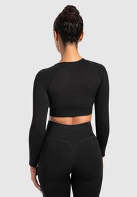 Smilodox CROP LONGSLEEVE MAYSA - Langarmshirt - schwarz