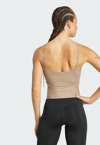 adidas Performance HYPERGLAM TANK - Top - chalky brown   earth strata