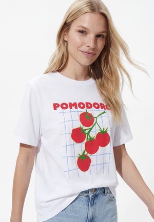 Pieces, PCPOMA - Printtipaita - bright white