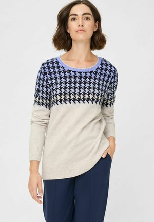 PULLOVER MIT EFFEKTVOLLEN PANNEAUX-MUSTER - Pullover - blau