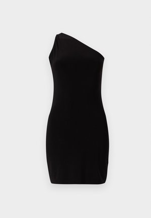 ONE SHOULDER MINI DRESS - Φόρεμα από ζέρσεϊ - black