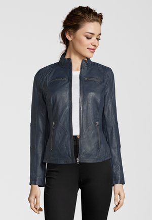 SUSAN - Leather jacket - navy