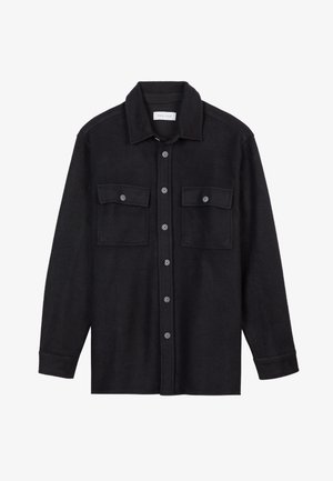 BRUSHED COTTON OVERSHIRT - Shirt - black