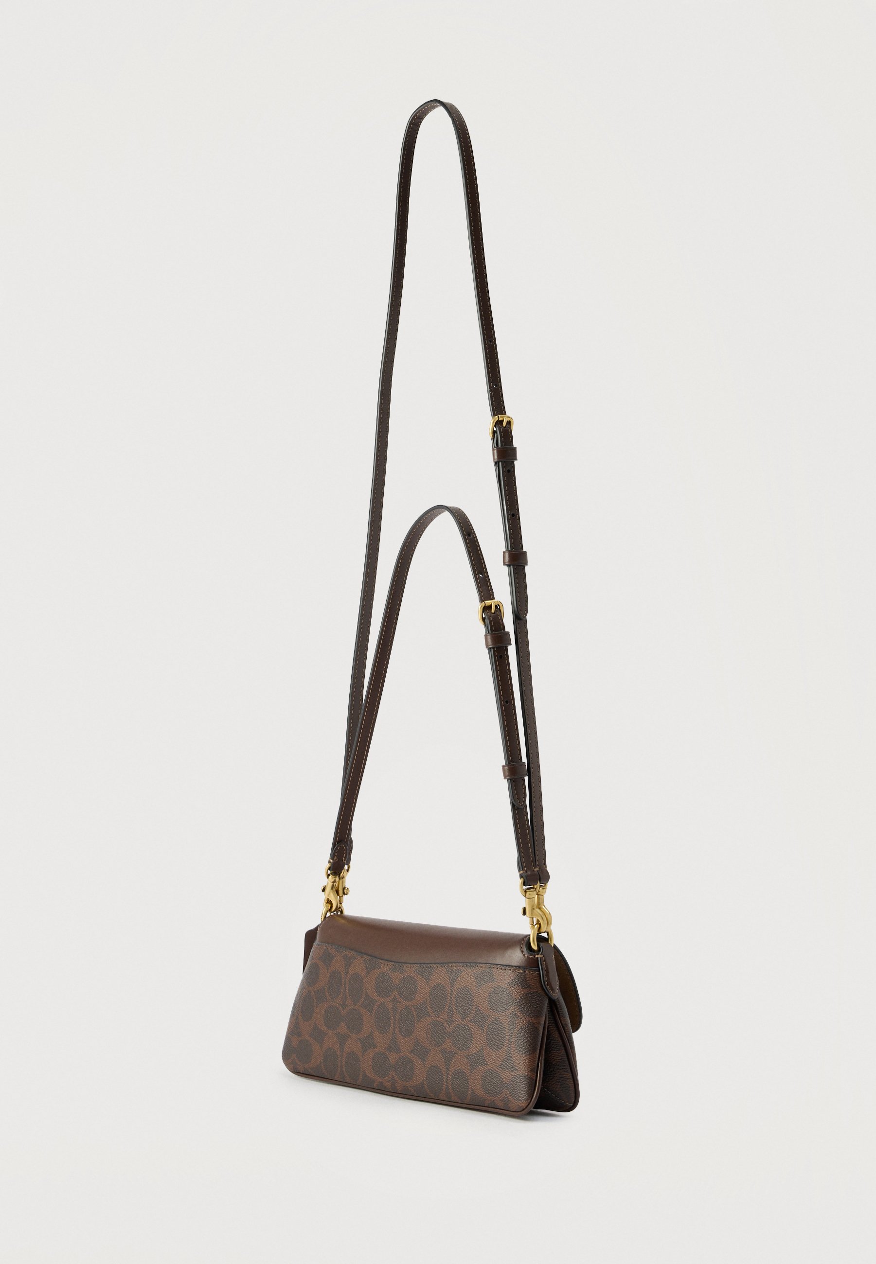 COACH COATED SIGNATURE JET SHOULDER - Handbag - dark brown - Zalando
