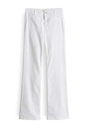 OPUS PANTS, POWERSTRETCH MID RISE LONG FLARED FIT - Flared Jeans - white