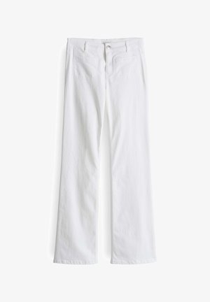 OPUS PANTS, POWERSTRETCH MID RISE LONG FLARED FIT - Flared Jeans - white