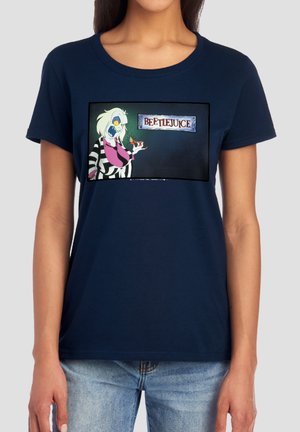 Cotton Soul, BEETLEJUICE WITH A TASTY TREAT - Print T-shirt - dark blue