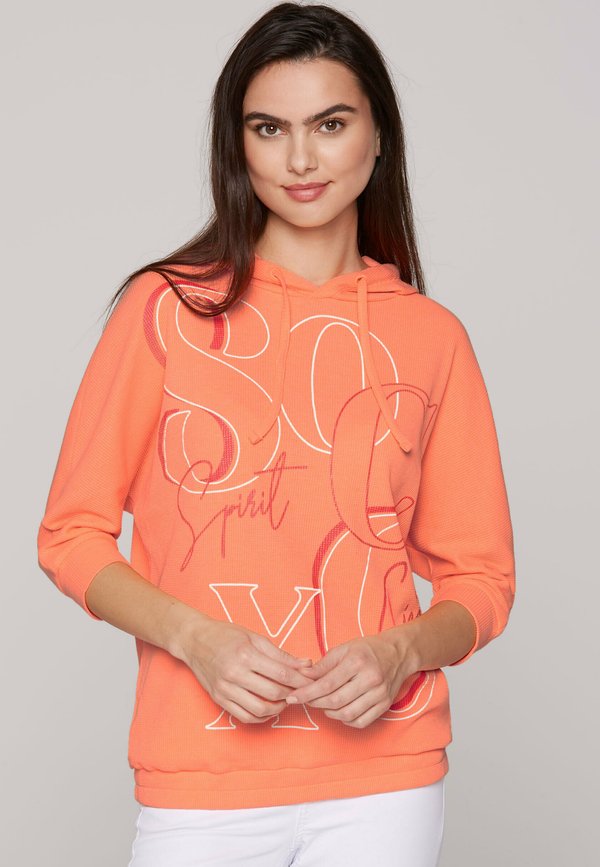 MIT LOGO - Kapuzenpullover - electric orange
