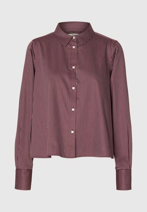 Selected, LONG SLEEVED SHIRT RELAXED FIT - Chemisier - tawny port