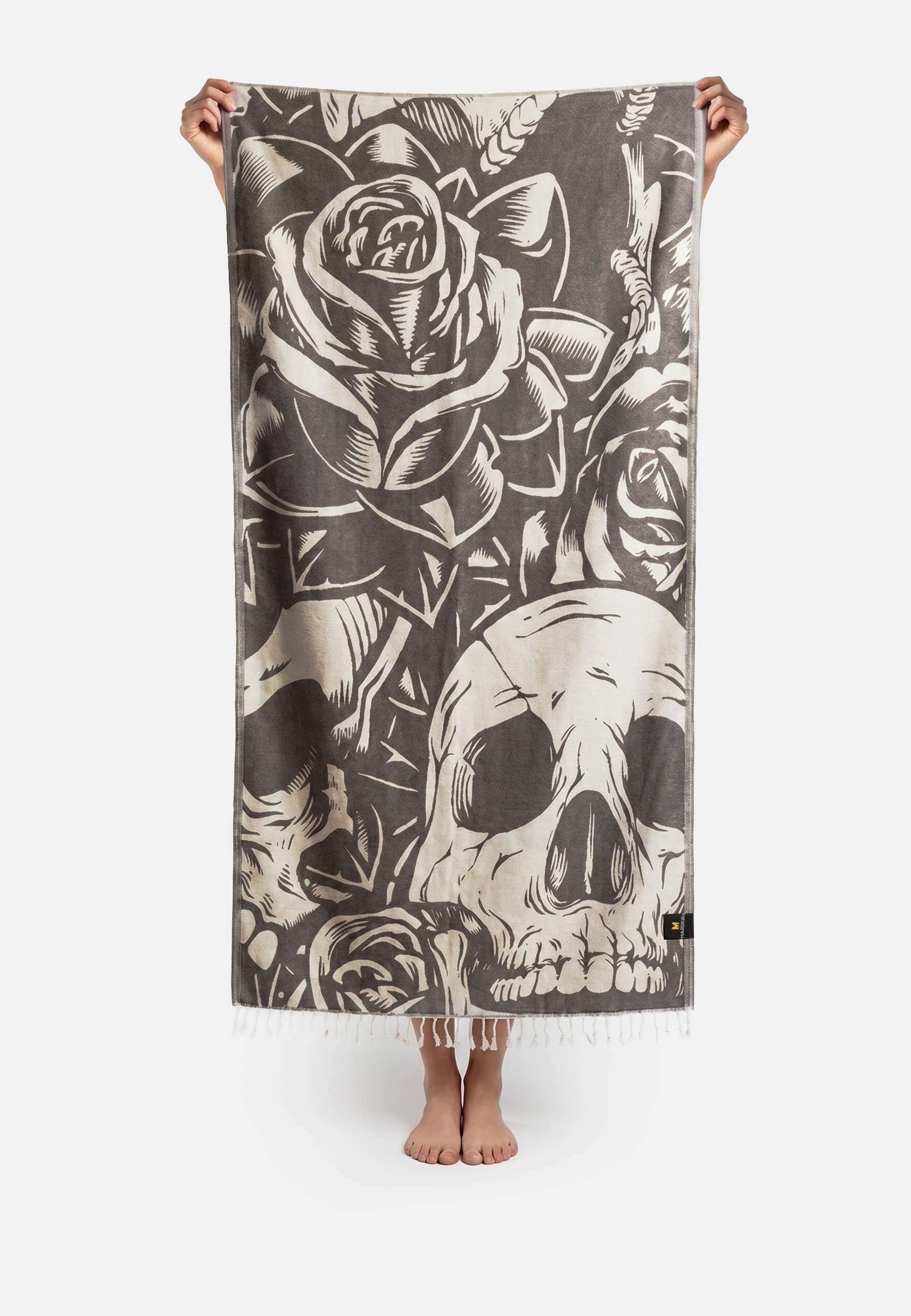MAЯSIKØH SKULL TOWEL - Beach towel - black/anthracite - Zalando.ie