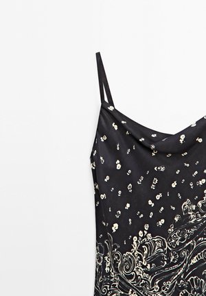 Massimo Dutti, FLOWING PAISLEY TOP - Top - mottled dark blue