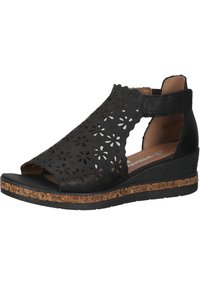 Remonte Sandali con zeppa - schwarz