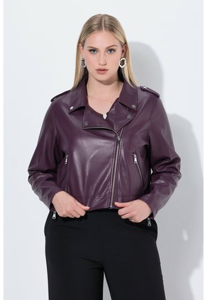 BIKER REVERSKRAGEN ZIPPTASCHEN - Kunstlederjacke - dark plum