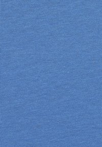 Knitted fabric in light blue, featuring a ribbed texture with vertical lines. The surface appears smooth and even.