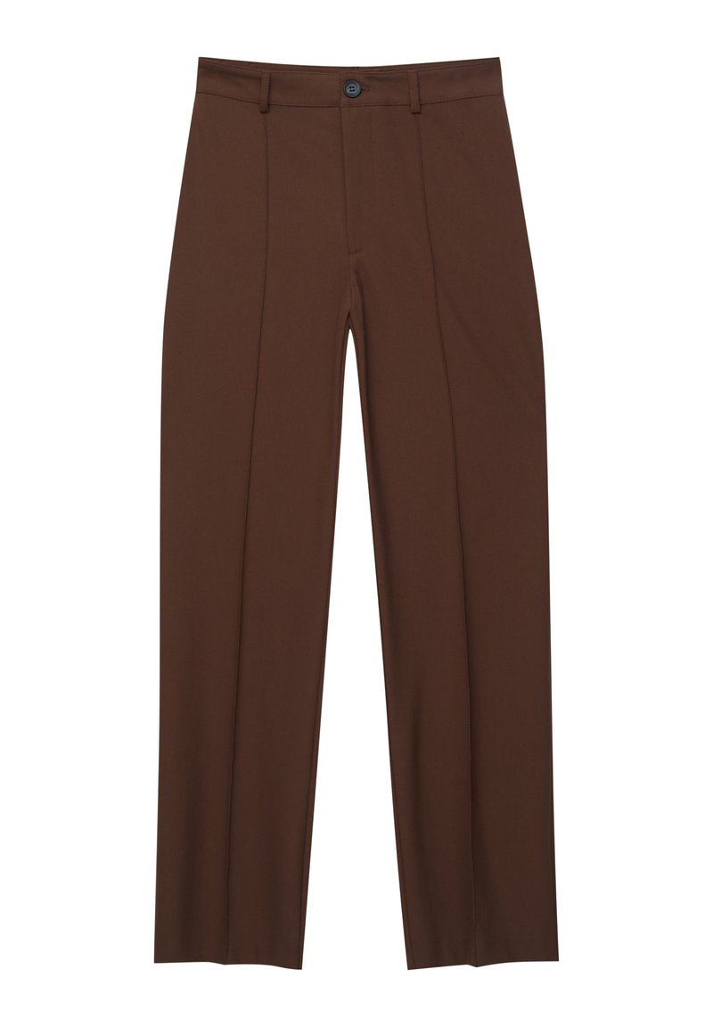 PULL&BEAR IM REGULAR-FIT MIT ZIERNAHT VORNE - Stoffhose - brown