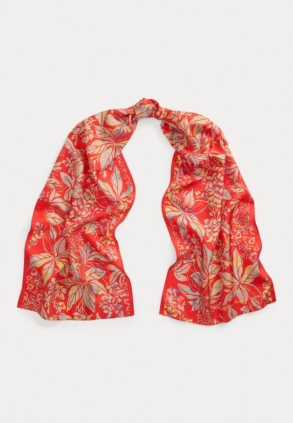 FLORAL SILK SCARF - Foulard - vail orange2