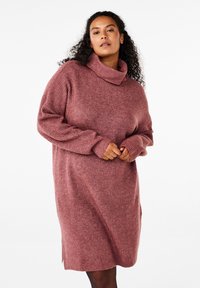 Zizzi Pletené šaty - rose brown melange