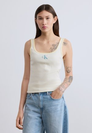 STRIPED MONOLOGO SCOOP  - Tops - french vanilla