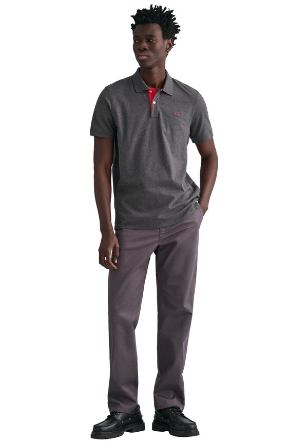 REG CONTRAST - Polo shirt - antracit melange