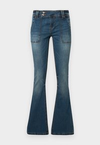 Džinsi ar paplatinātiem galiem - dark blue denim