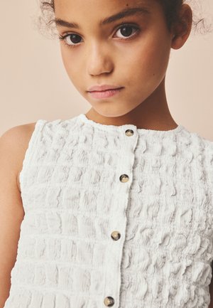 Next, REGULAR FIT - TEXTURED BUTTON FRONT TOP  . - Blusa - white