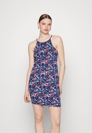 Pieces PCHASTA O NECK DRESS - Jurk - mazarine blue/flowers