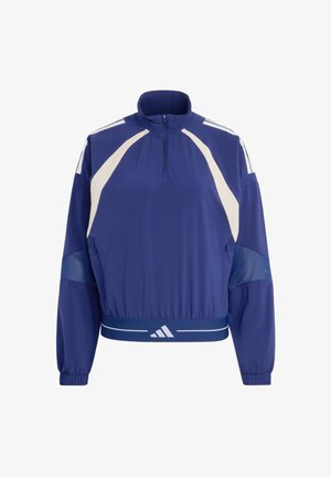 adidas Performance, HYPERGLAM 3-STRIPES COLOR BLOCK WOVEN 1/4 ZIP - Veste de survêtement - dark blue